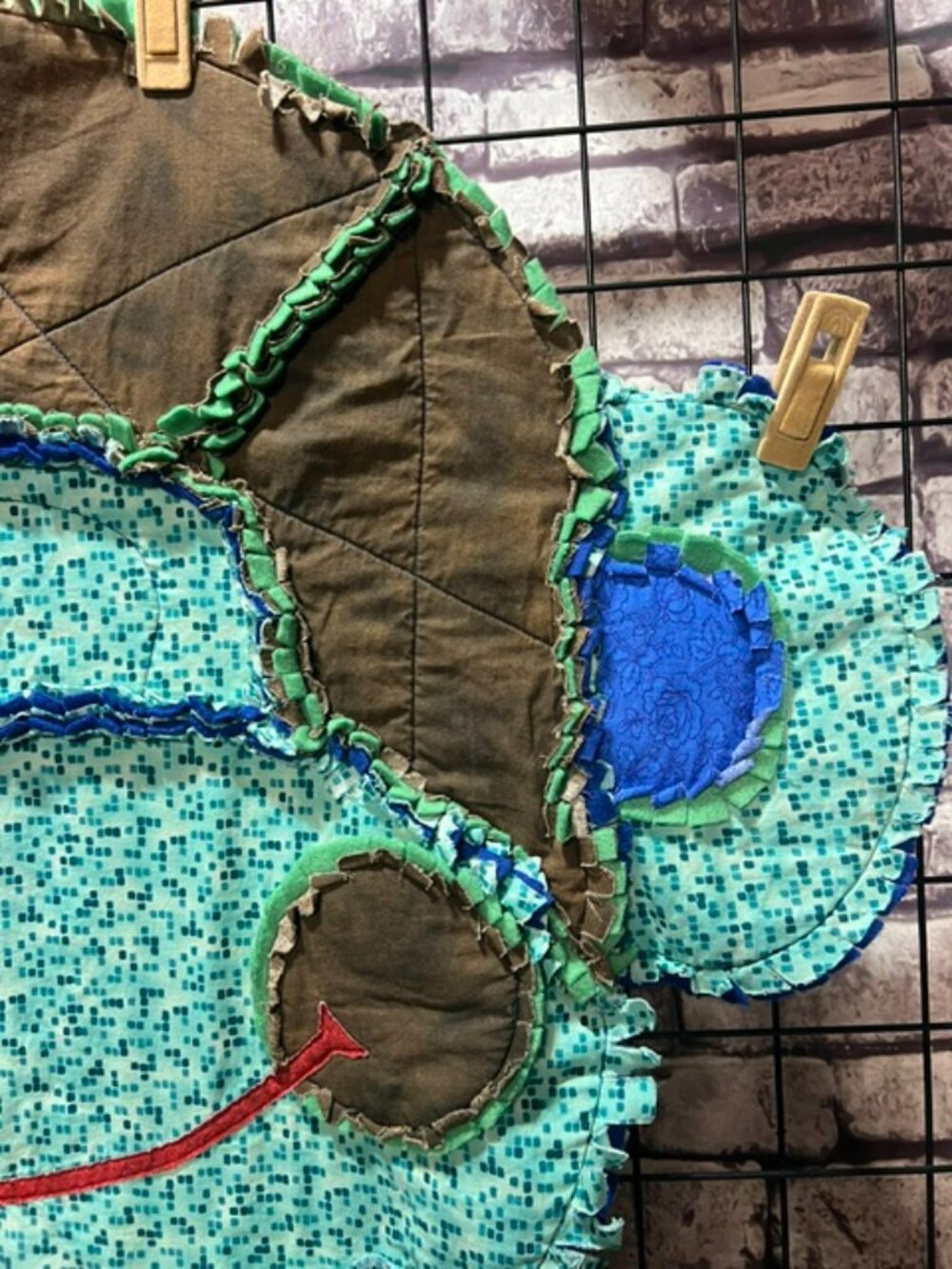Blue & Green Large Monkey Rag Quilt - Picture 3 of 9